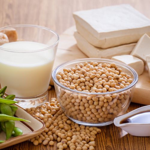 Soja, bebida de soja y tofu